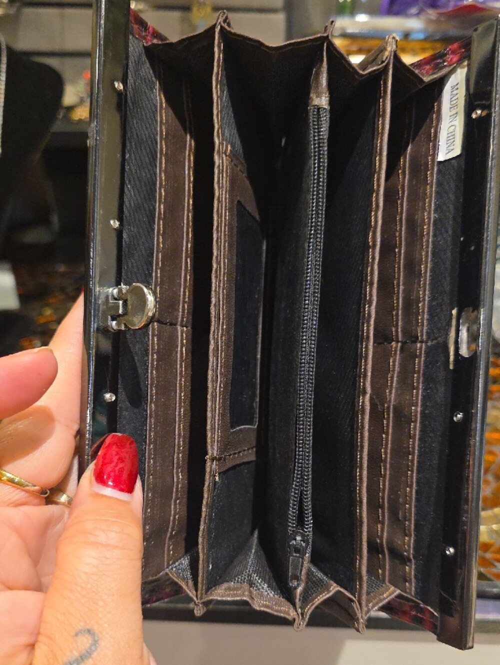 Jimmy Choo Metallic Burgundy Quilted Frame Clutch - Picture 9 of 11